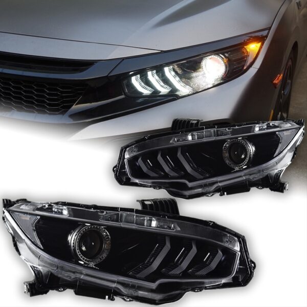 Honda Cıvıc FC5 (2016-2021) Uyumlu  Animasyonlu Mustang Dizayn Led Far